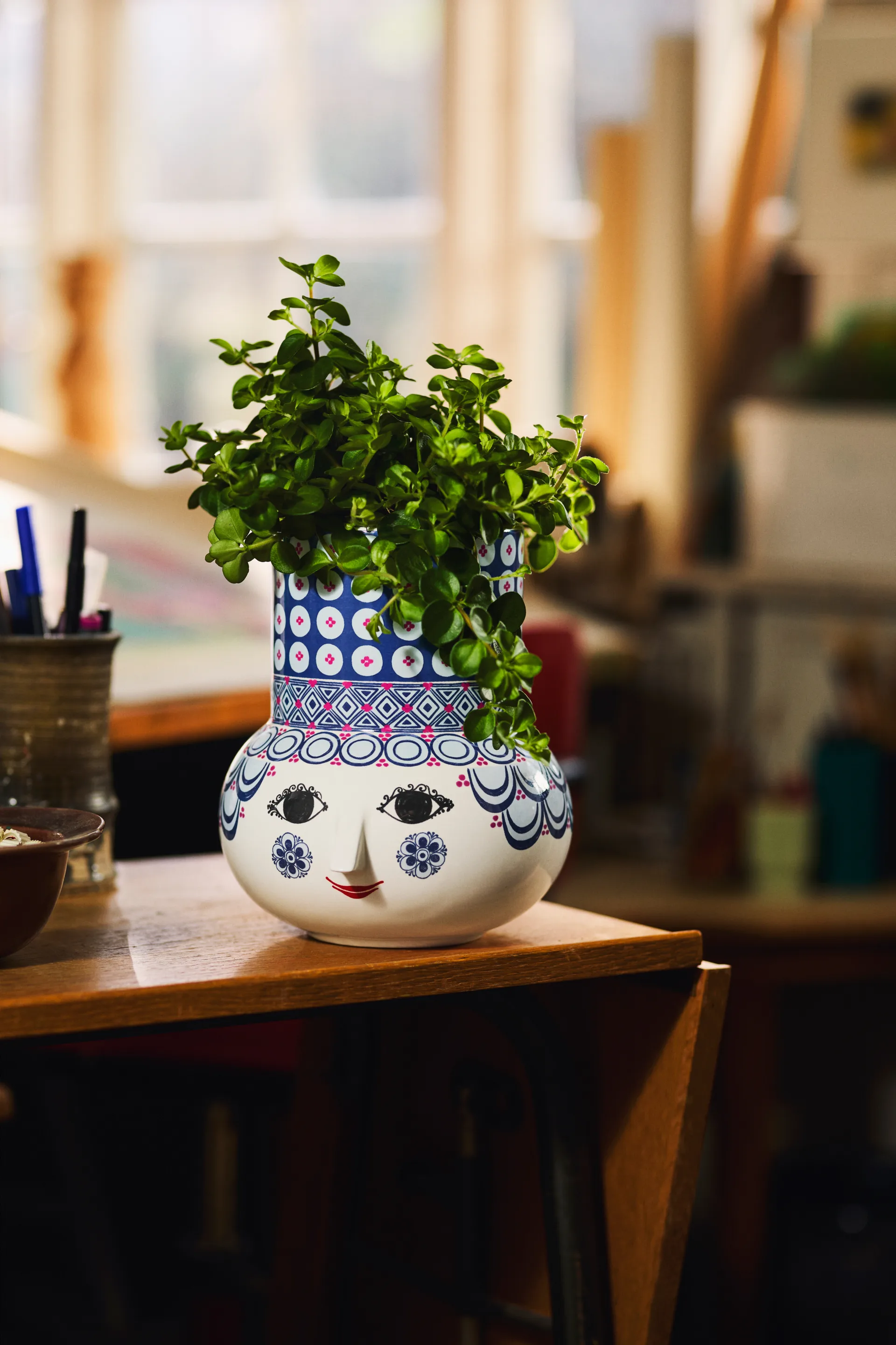 Olga vase 20 cm, Blå Bjørn Wiinblad