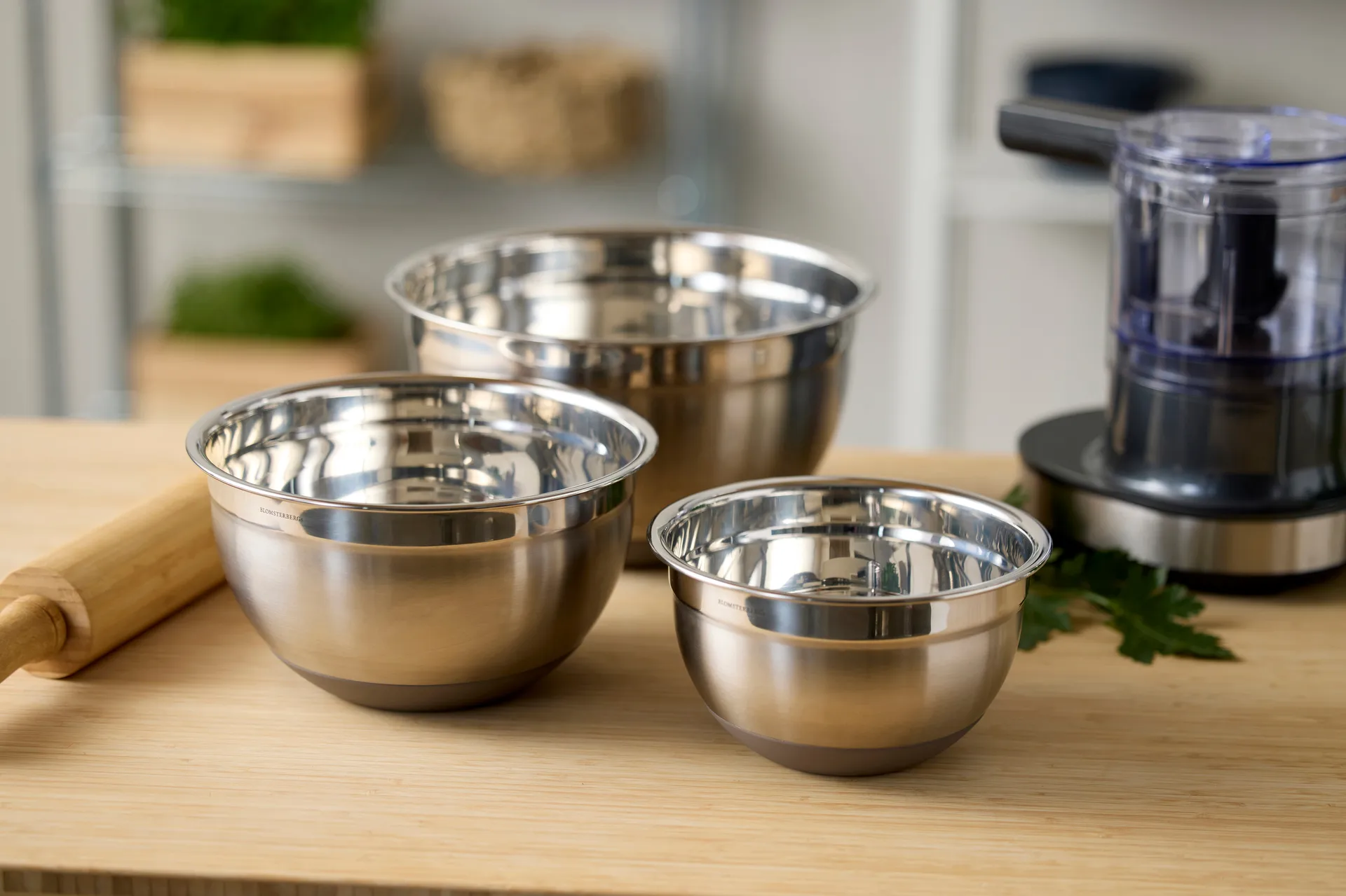 Miksebolle med silikonbunn latte, 1,5 liter Blomsterbergs