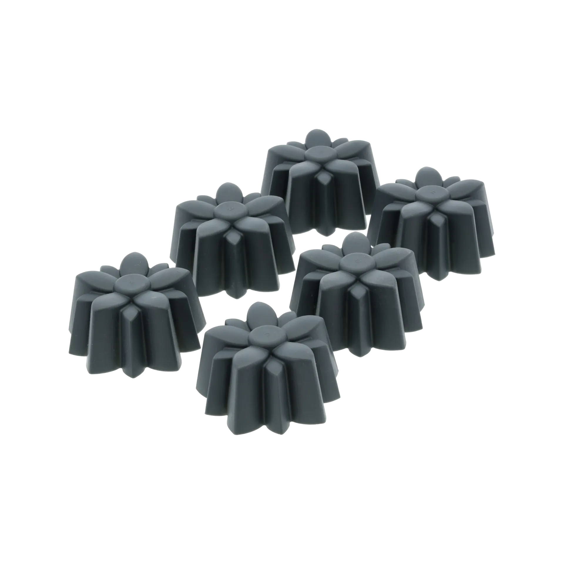 Muffinsform silikon 6 hull, Blomst, grå Blomsterbergs