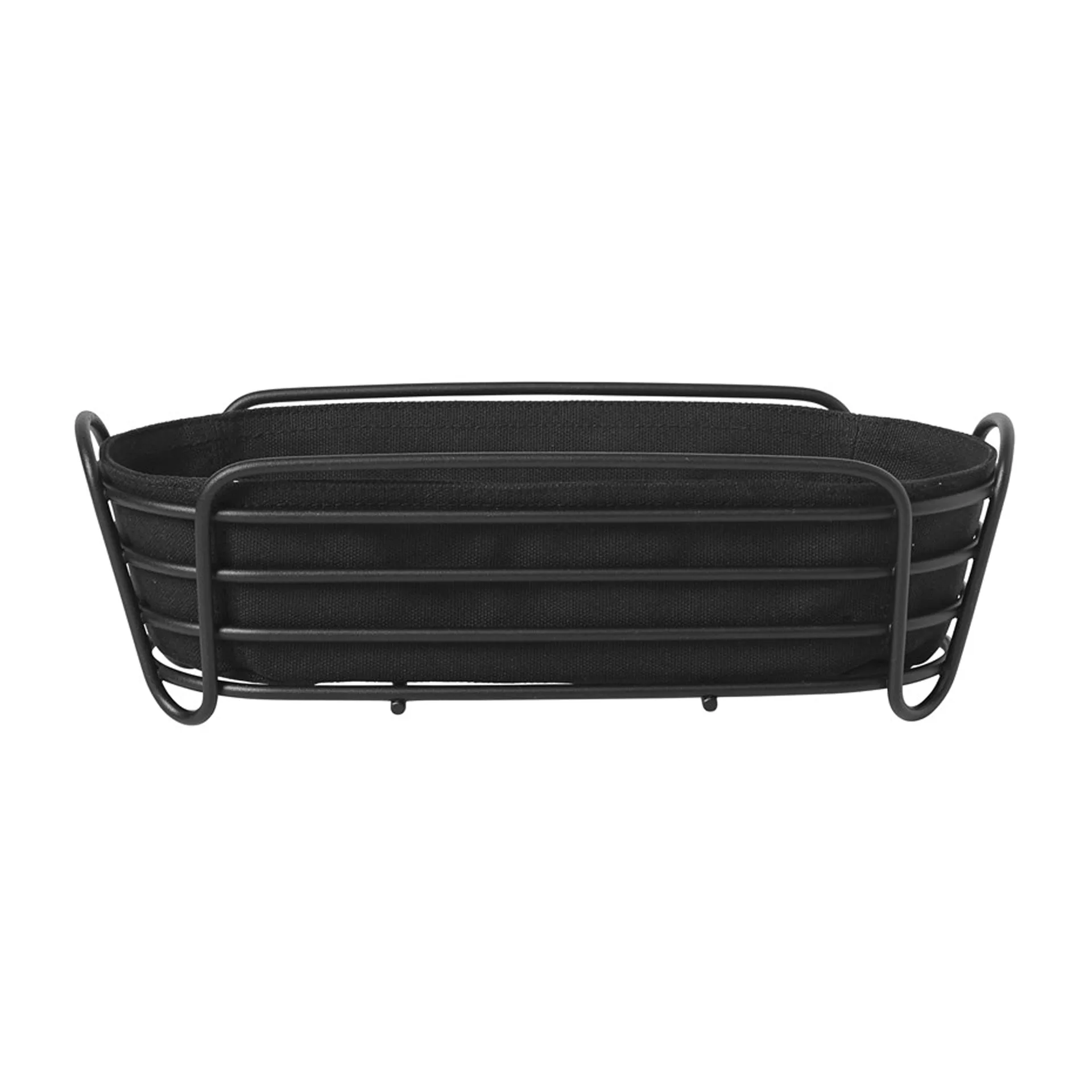 Delara brødkurv oval 32 cm, Sort blomus
