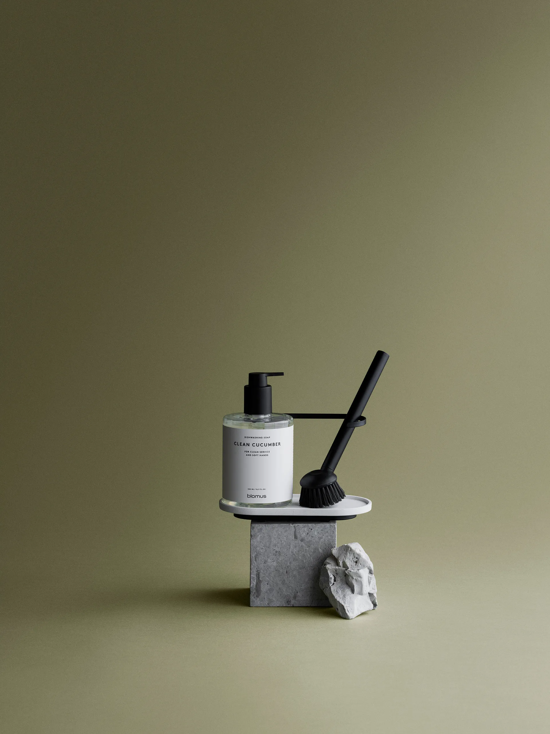 Dhuva oppvaskbørste- og såpedispenser, Lily White blomus