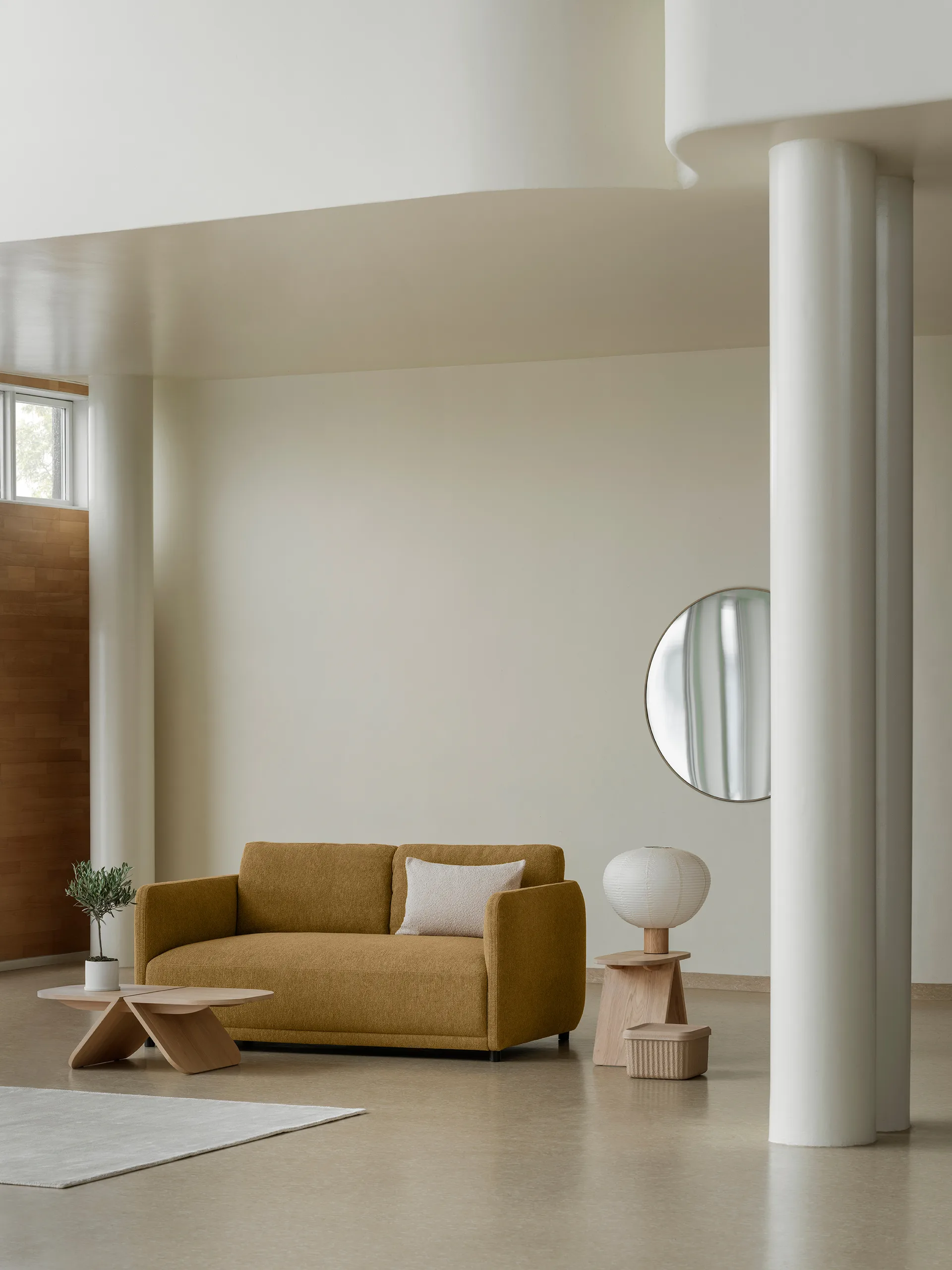 Kami bordlampe 46 cm, Eik blomus