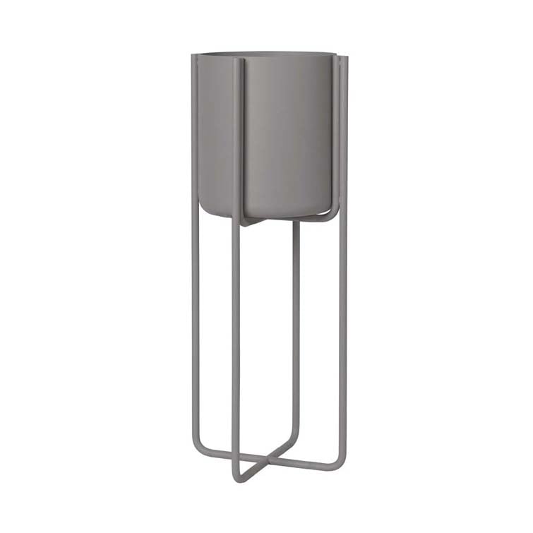 Bilde av blomus Kena krukke på bein S h55 cm Ø22 cm Steel gray (mørkegrå)