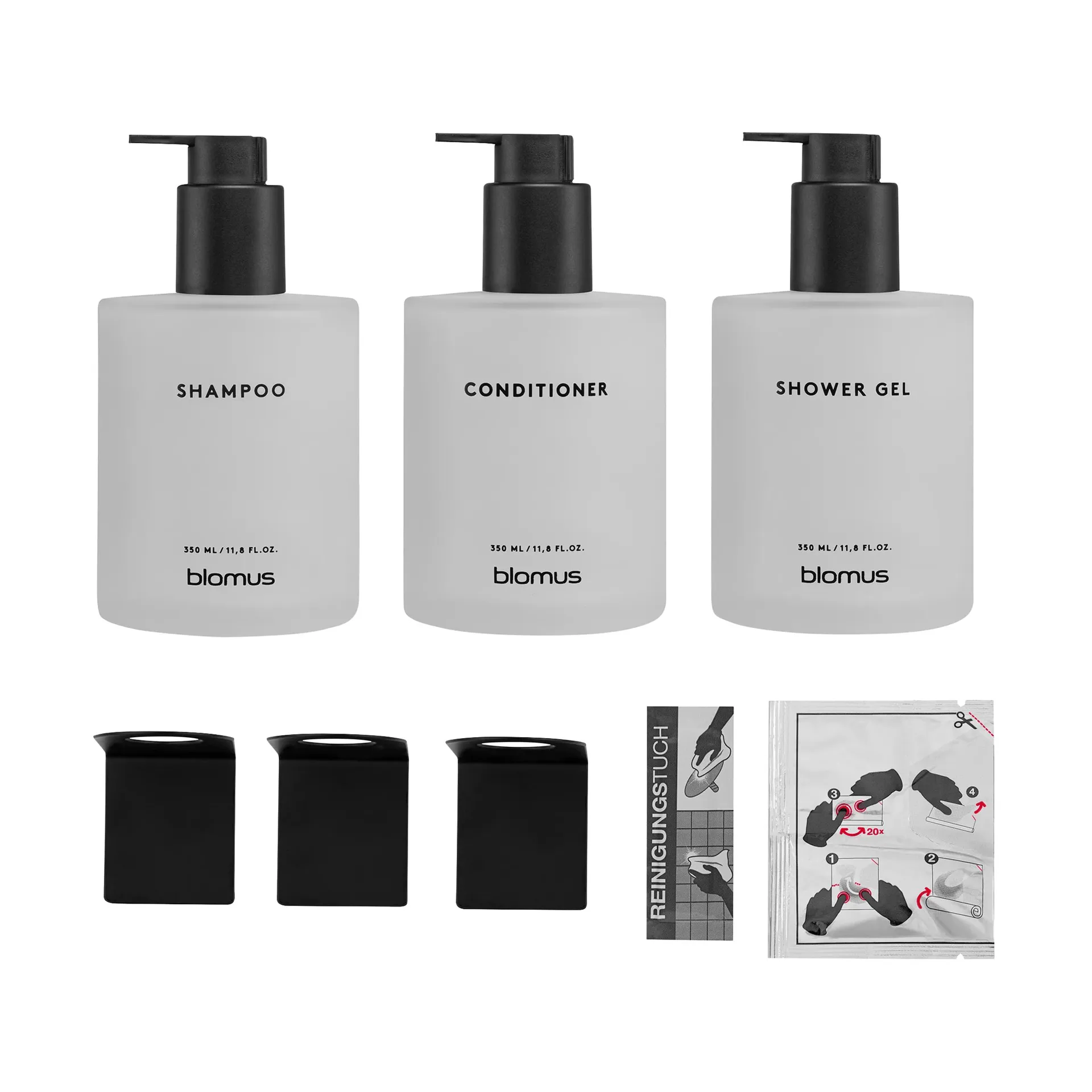 Kirei glassflasker inkl. veggholder 3-pakning, Hvit, limmontert blomus