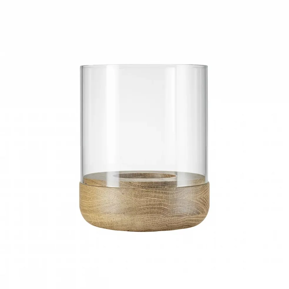 Lanto lanterne lyslykt S Ø 10 cm, Transparent-oak blomus