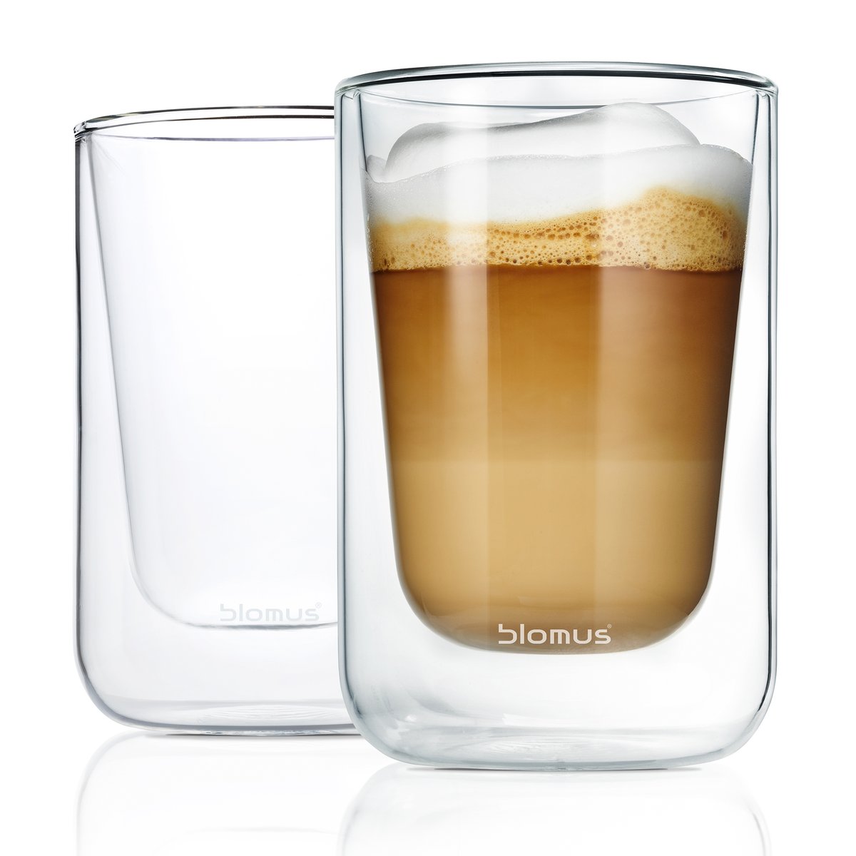 blomus Nero isolerande cappuccinoglass 2-stk. Klar | Skandinavisk Design | Kaffekopper | Gjennomsiktig