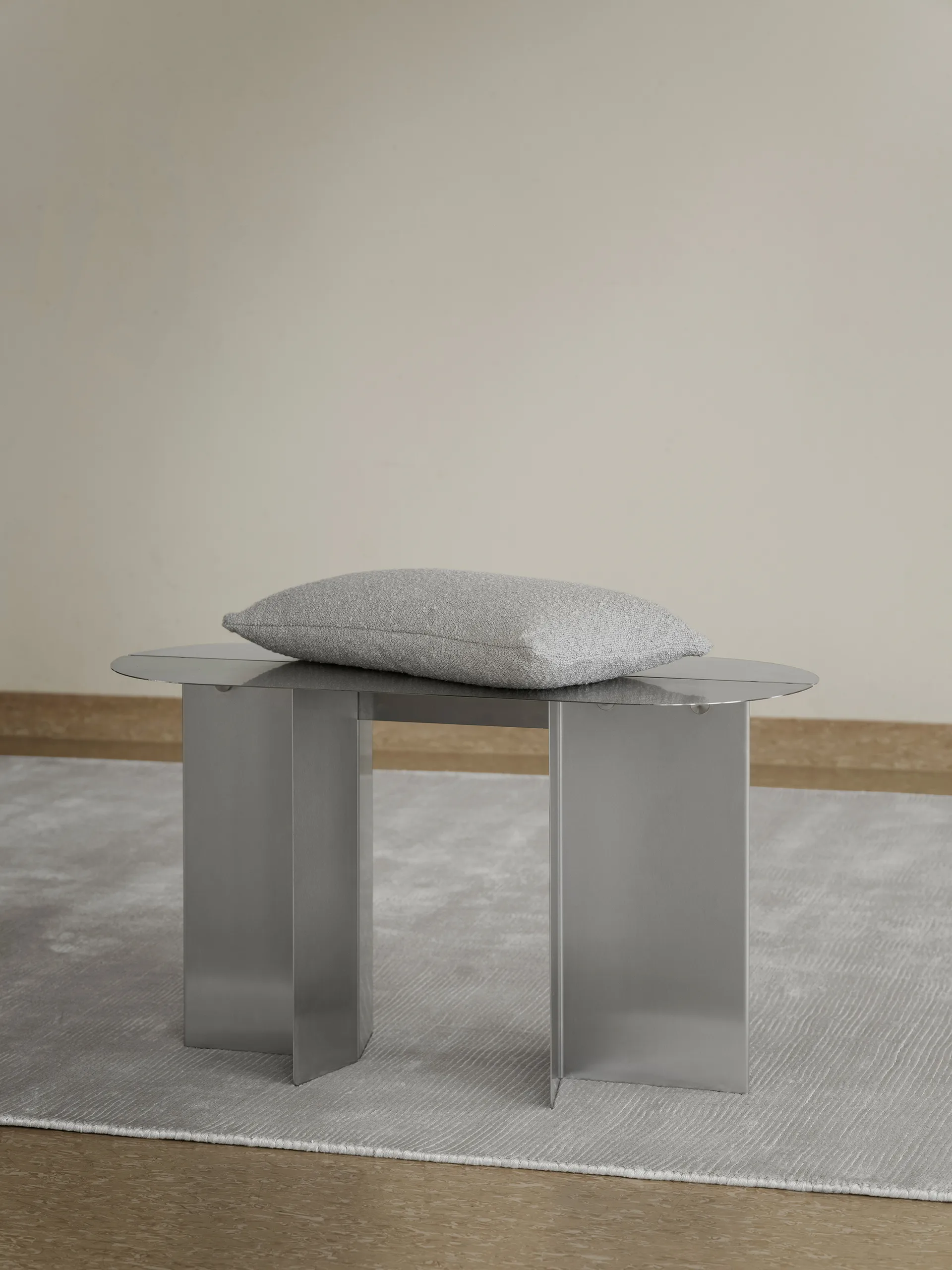 ORU benk 80x45 cm, Matt rustfritt stål blomus