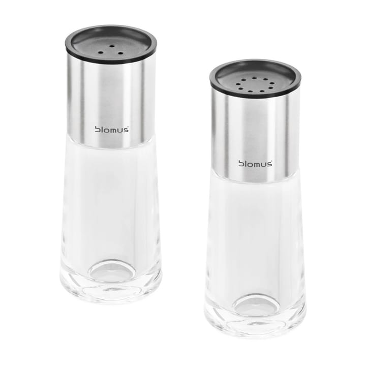 Perea salt- og pepperbøsse sett - Glass-rustfritt stål - Blomus