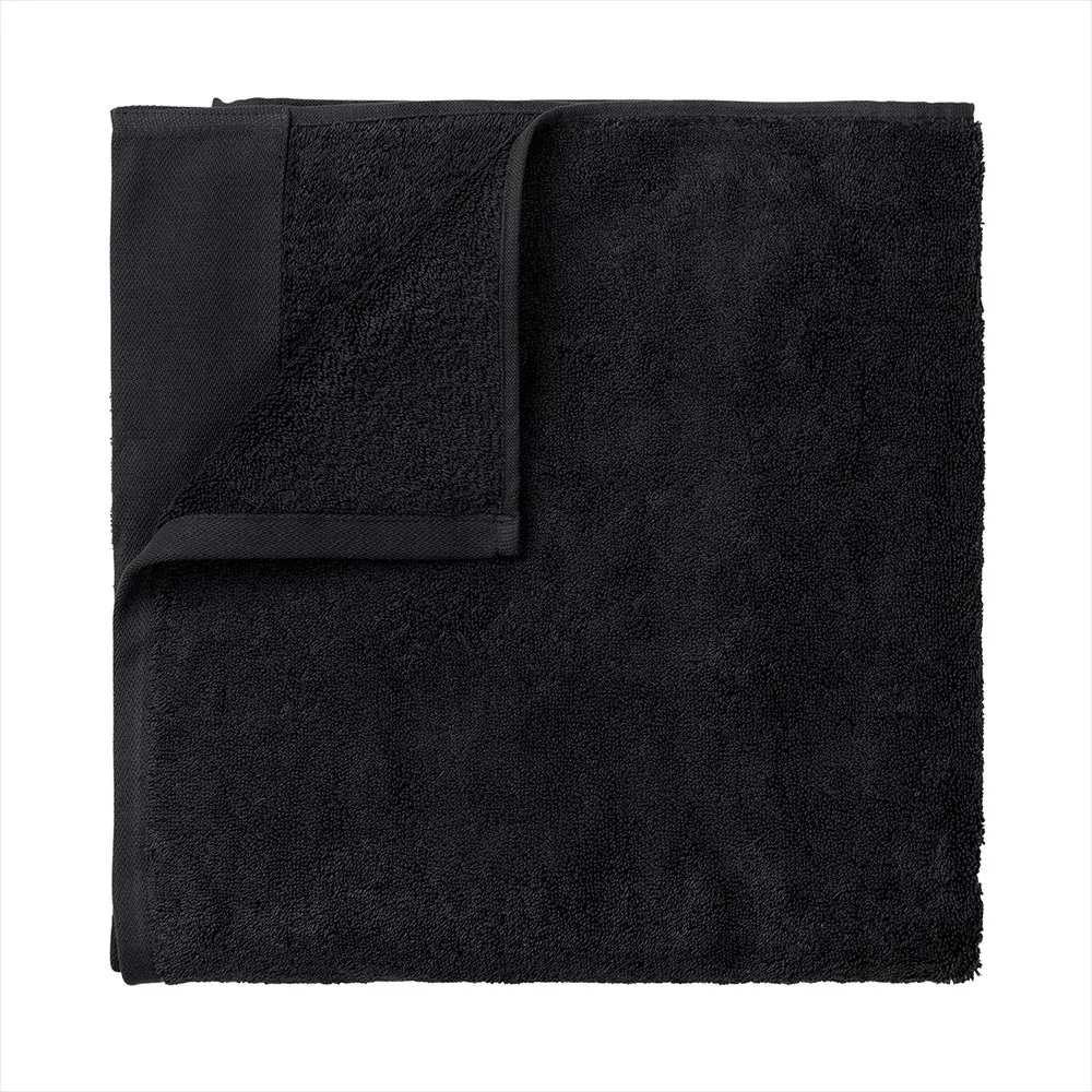 Riva badehåndkle 70x140 cm, Svart blomus
