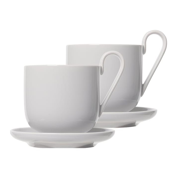 Ro kaffekopp med fat 2-pakning, Nimbus cloud Blomus