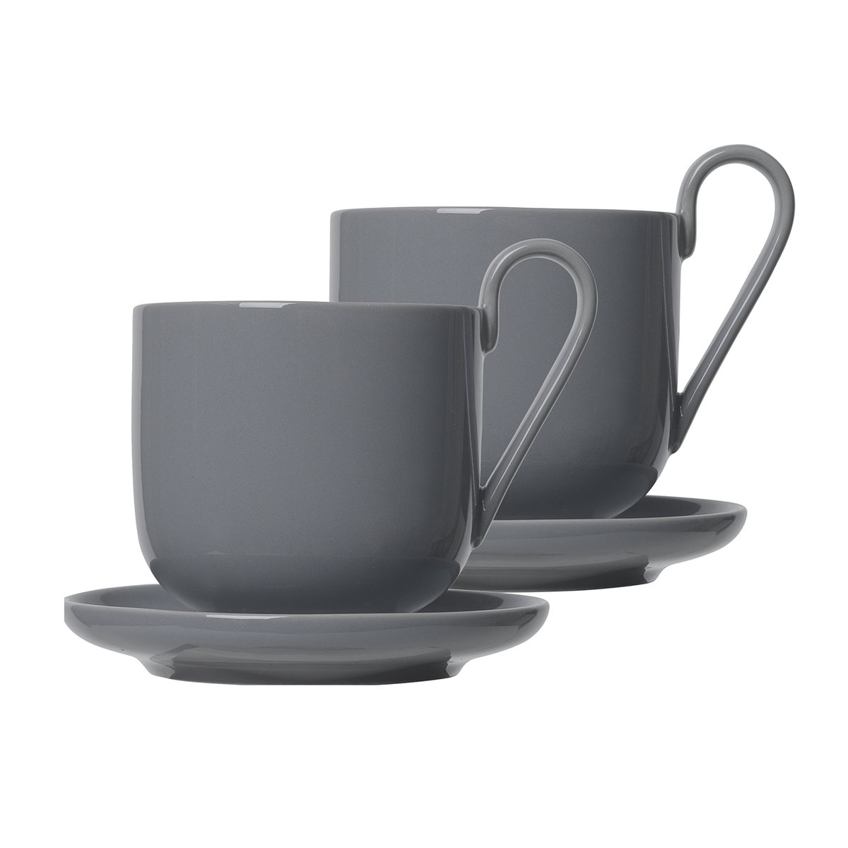 blomus Ro kaffekopp med fat 2-pakning Sharkskin | Skandinavisk Design | Kaffekopper | Grå