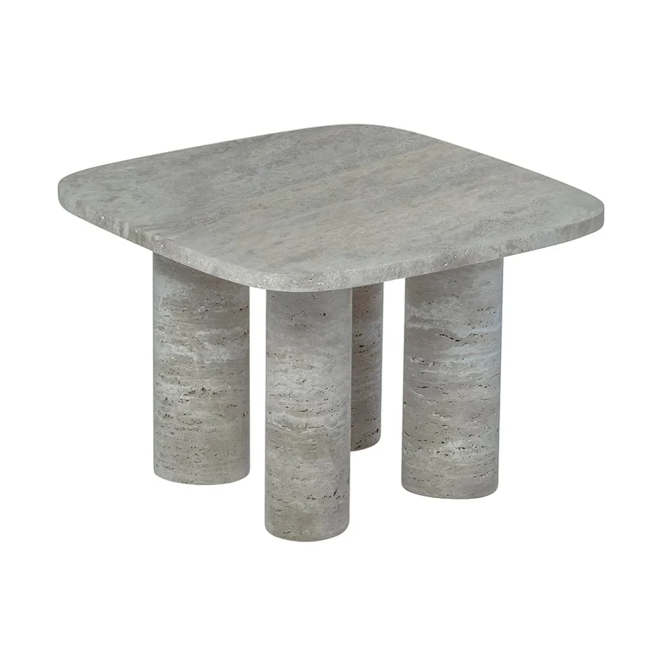 Volos sidebord S 52x52 cm, Silver Travertine blomus