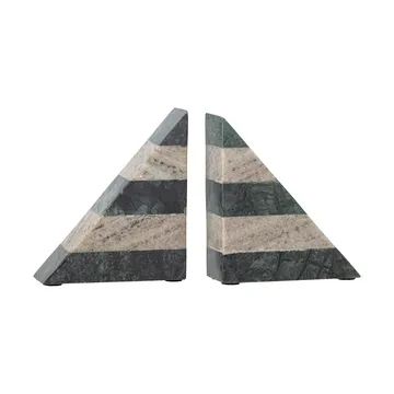 Abir bokstøtte 2-pakning - Grønn-hvit marmor - Bloomingville