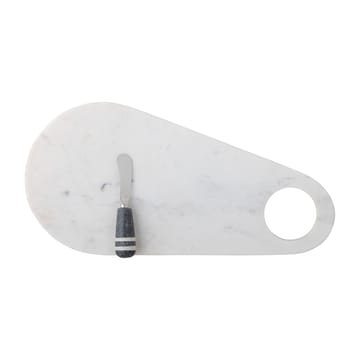 Abrielle ostekniv med skjærefjøl 20 x 42 cm - Hvit marmor-rustfritt stål - Bloomingville
