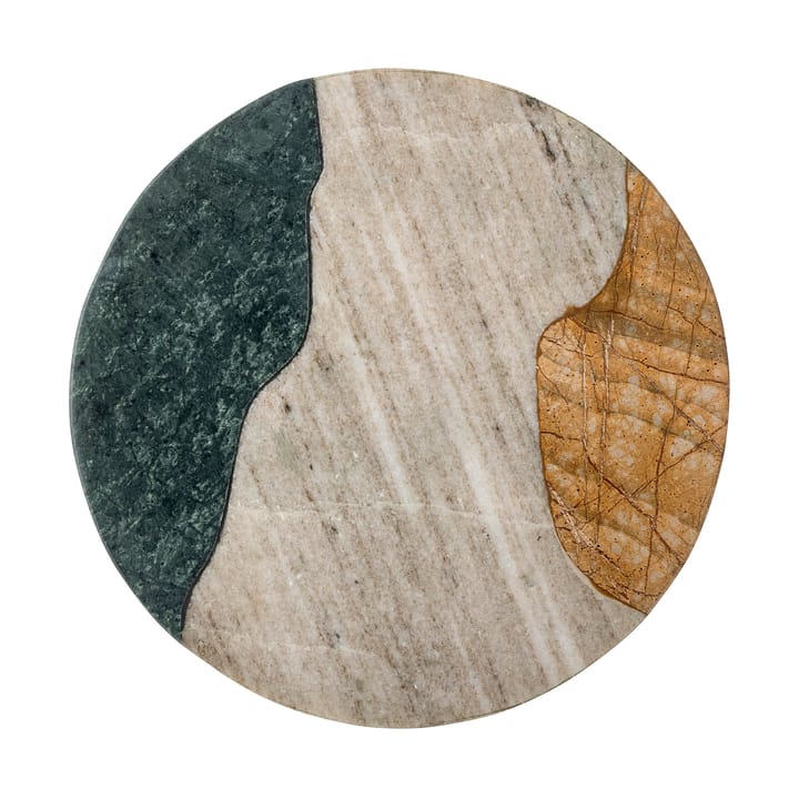Adelaide skjærefjøl Ø 25 cm - Grønn-hvit-gul marmor - Bloomingville