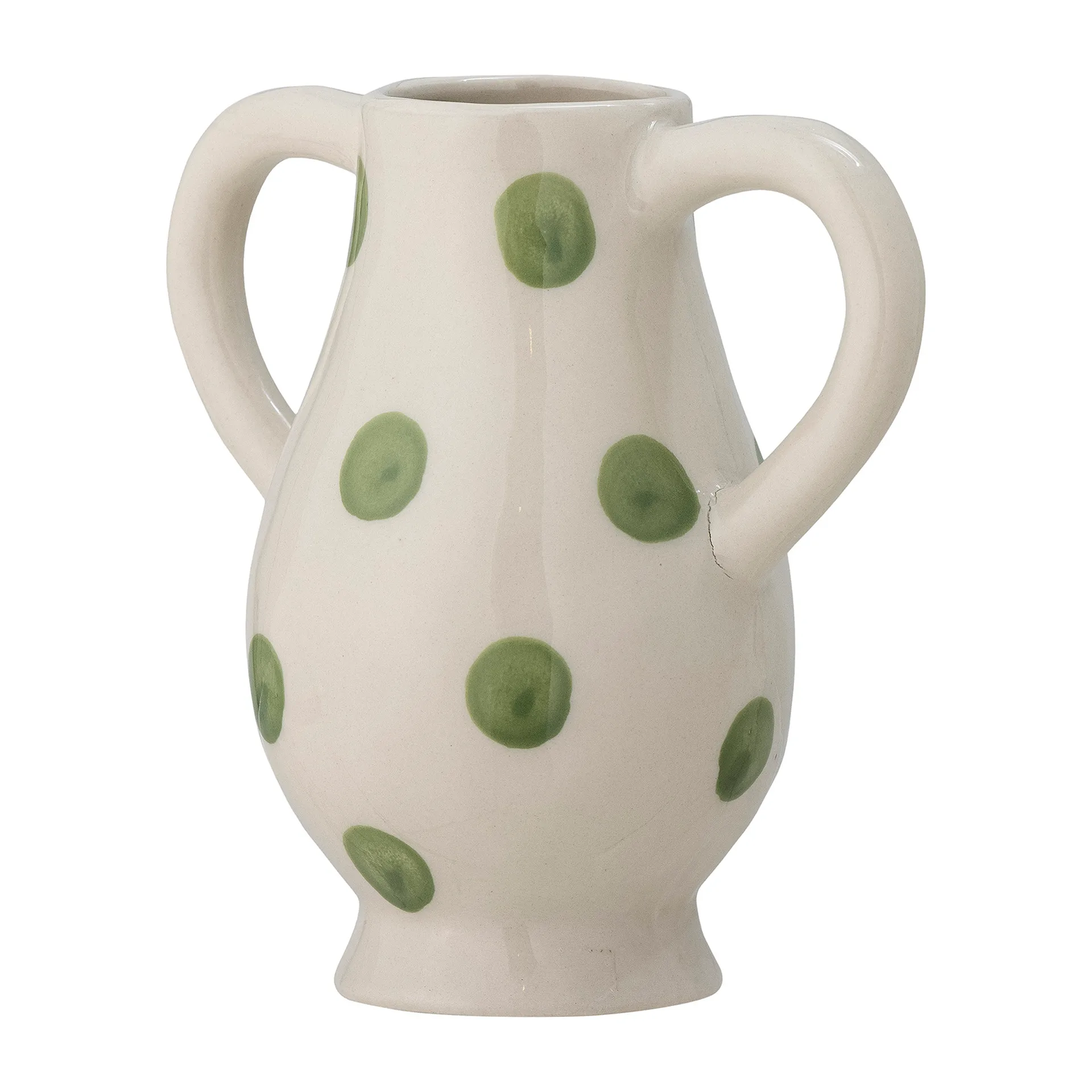 Asrin vase 15 cm, Hvit-grønn Bloomingville