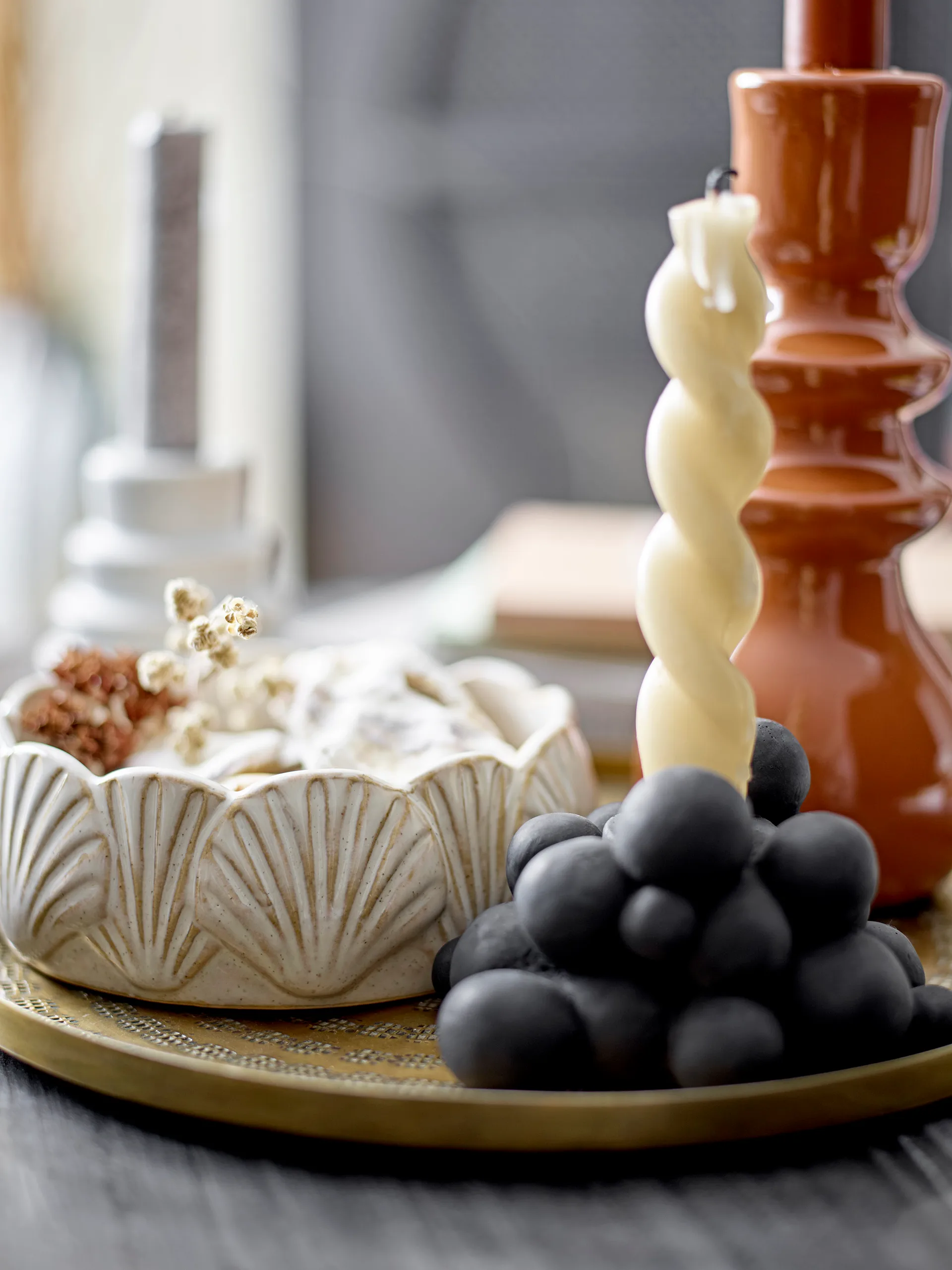 Betial lysetake 12 x 9 x 6 cm, Sort sement Bloomingville