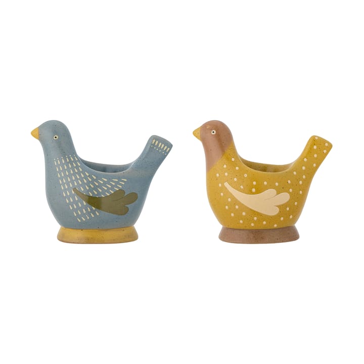 Birdy eggeglass 2-stk. - Blue-yellow - Bloomingville