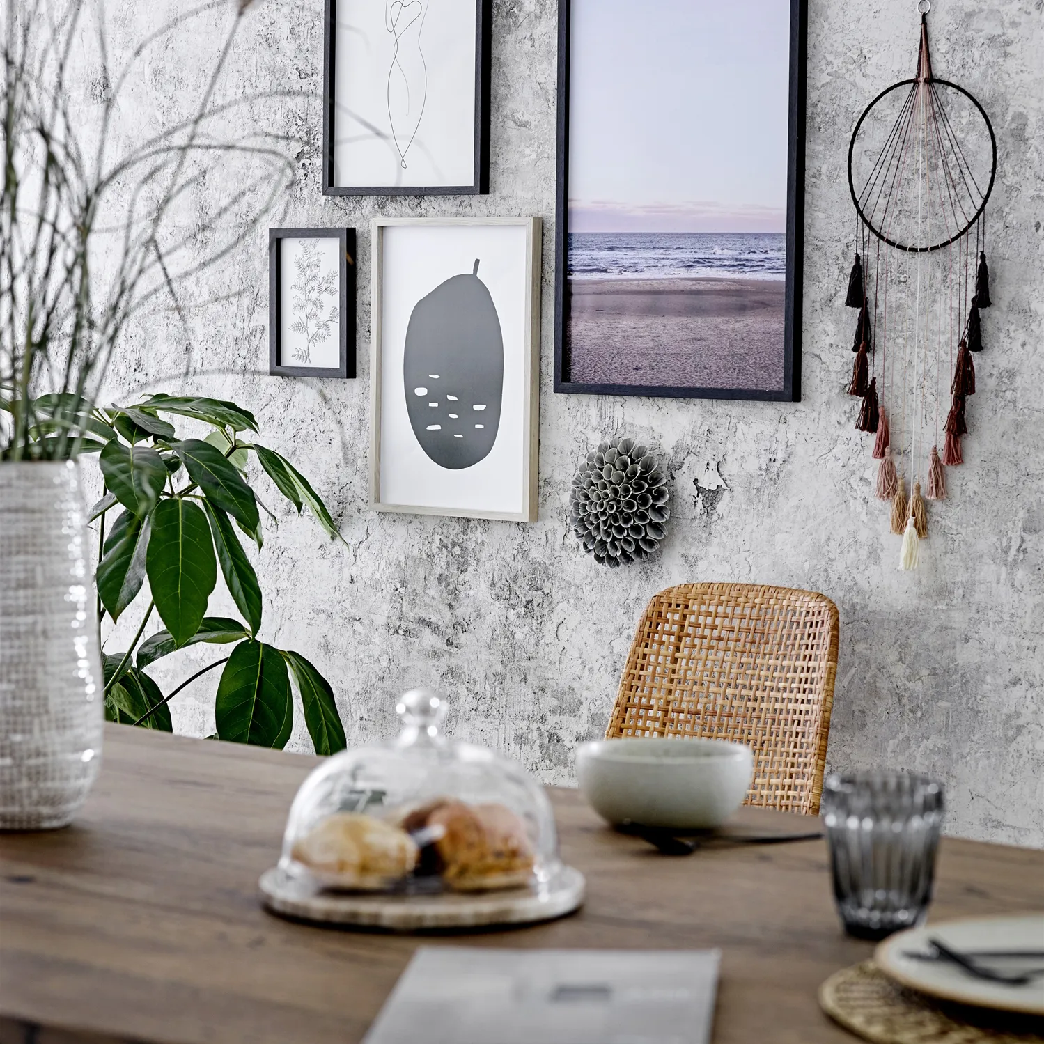 Bloomingville dekorblomst, Stone grey Bloomingville