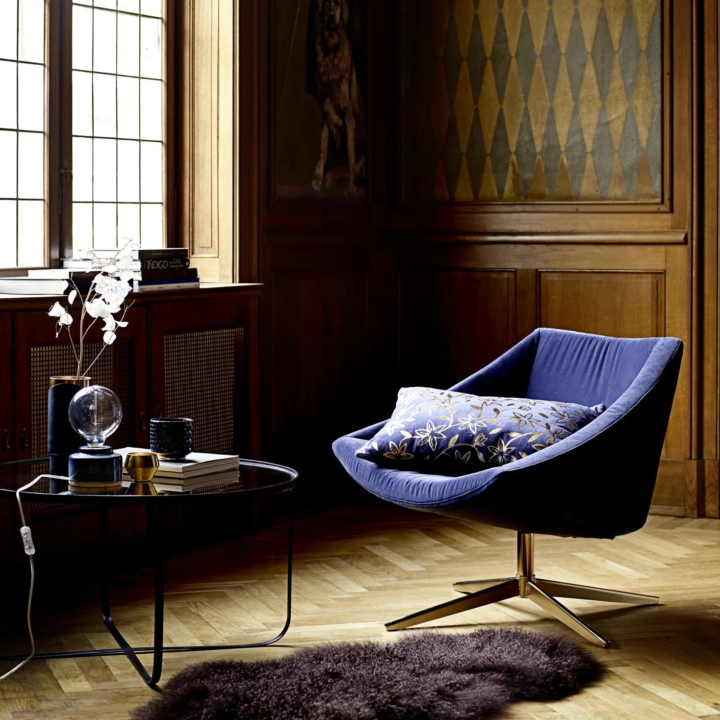 Bloomingville metallvase blå-gull, 23 cm Bloomingville