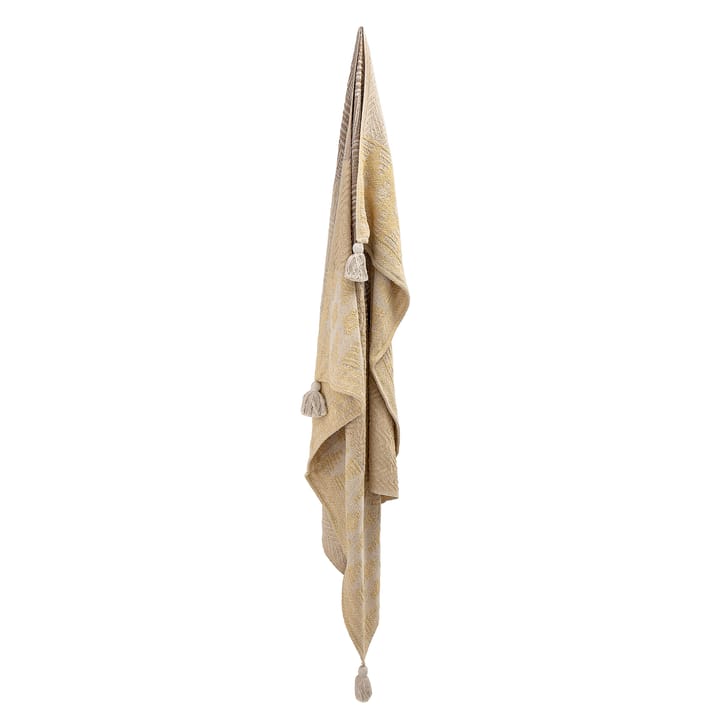 Bloomingville pledd med dusker 130x160 cm, Gul-beige Bloomingville