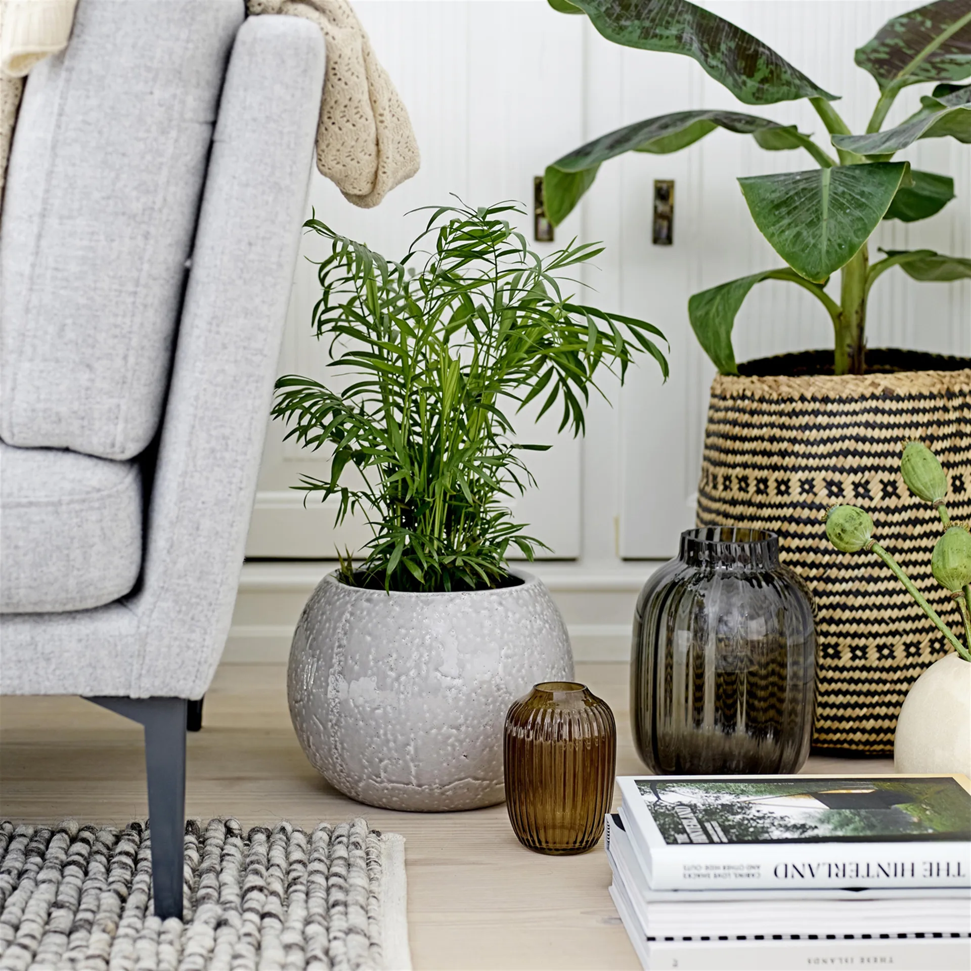 Bloomingville Storage kurv sjøgress 2-pakk, natur-grå Bloomingville