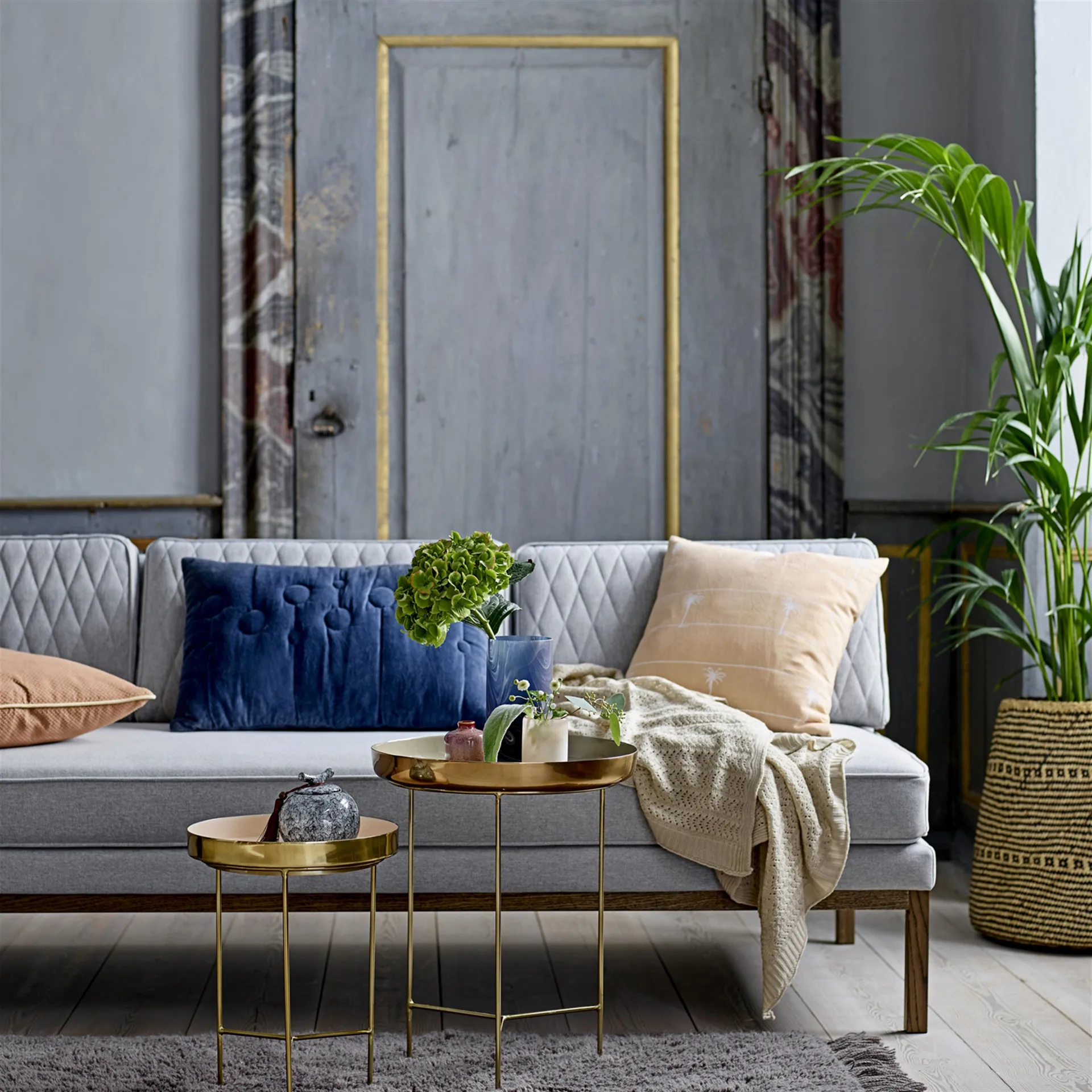 Bloomingville Storage kurv sjøgress 2-pakk, natur-grå Bloomingville