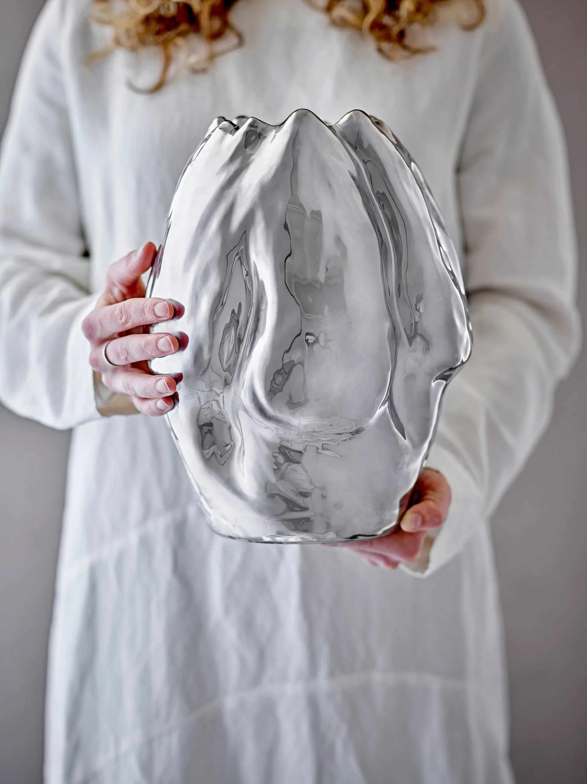 Bobby vase 23,5x29 cm, Sølv Bloomingville