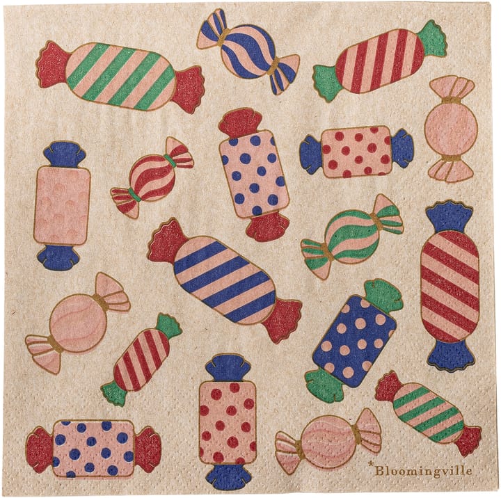 Caramella serviett 33x33 cm 20-pakning - Rosa - Bloomingville