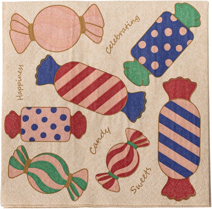 Caramella serviett 33x33 cm 20-pakning, Rosa Bloomingville