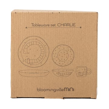 Charlie servisesett 3 deler - Blå-hvit - Bloomingville