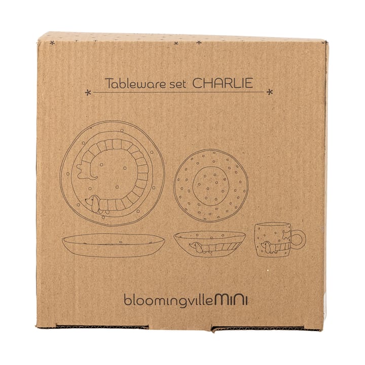 Charlie servisesett 3 deler, Blå-hvit Bloomingville