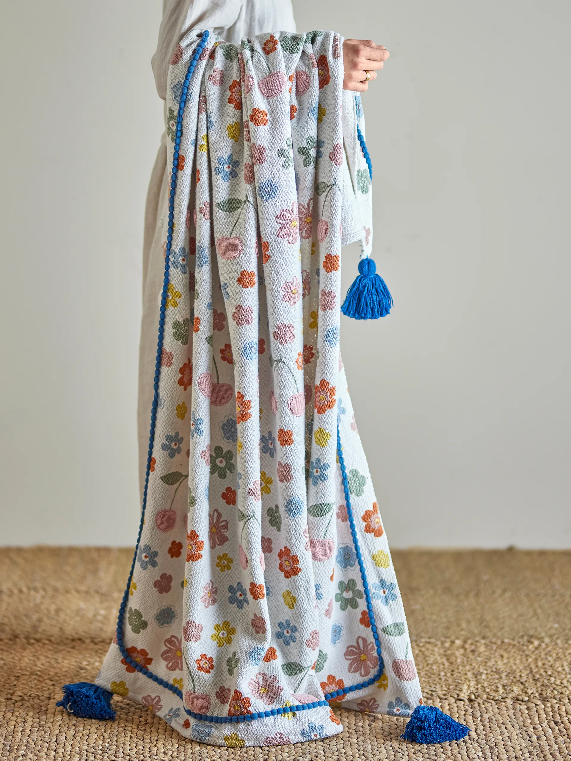 Cherry bomullspledd 160x130 cm, Rose Bloomingville