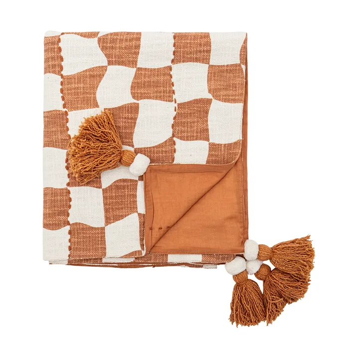 Chola pledd bomull 150x130 cm - Brun - Bloomingville