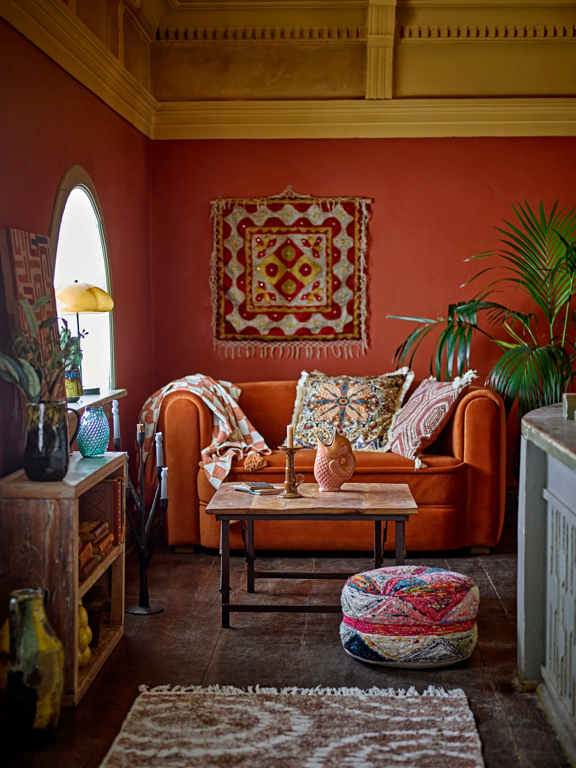 Chola pledd bomull 150x130 cm, Brun Bloomingville