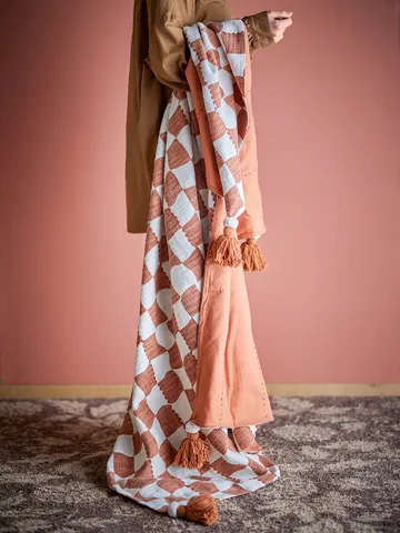 Chola pledd bomull 150x130 cm - Brun - Bloomingville