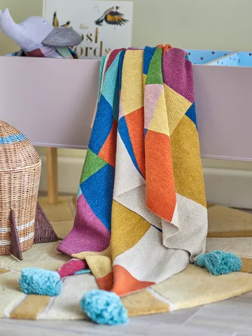 Colorine bomullspledd 160x130 cm - Blå - Bloomingville