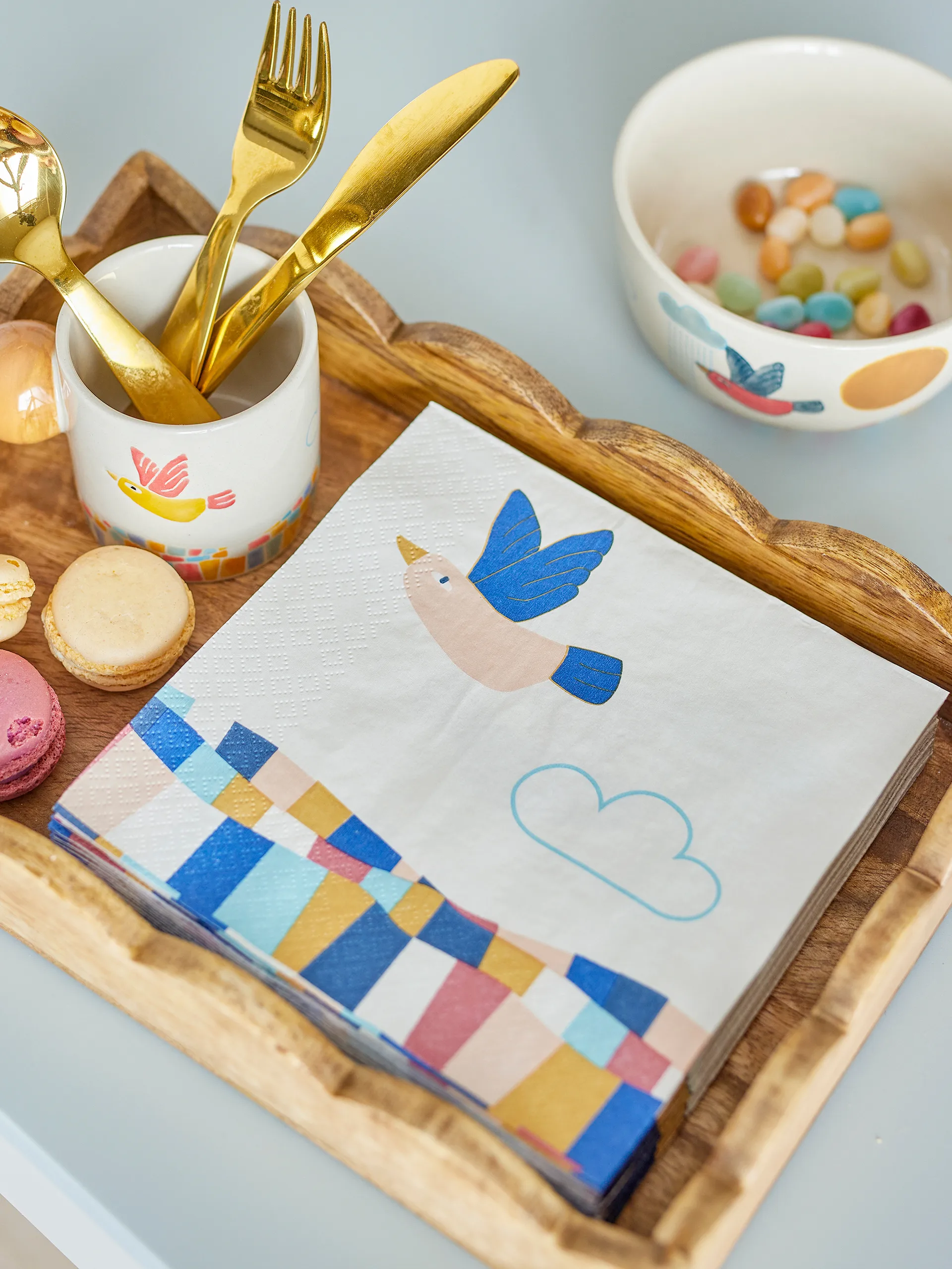 Colorine papirserviett 20-pk, Natur Bloomingville