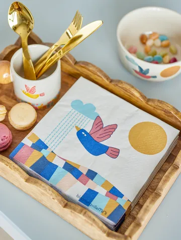 Colorine papirserviett 20-pk - Natur - Bloomingville