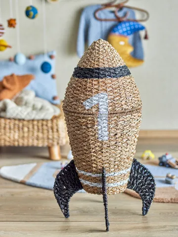 Cosmina oppbevaringskurv med lokk Ø40x68,5 cm - Natur - Bloomingville