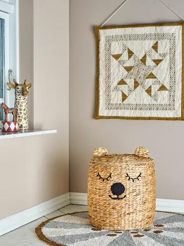 Dolma oppbevaringskurv med lokk Ø42x50 cm - Natur - Bloomingville