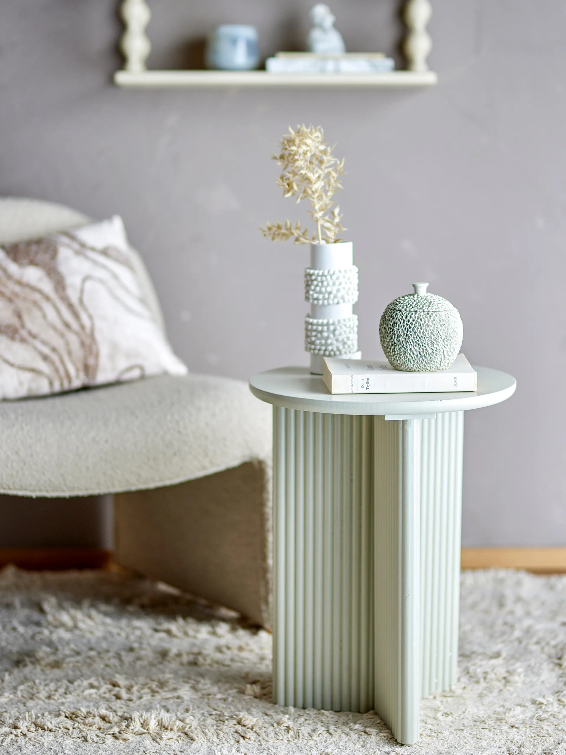 Edith sidebord Ø40 cm, Hvit Bloomingville