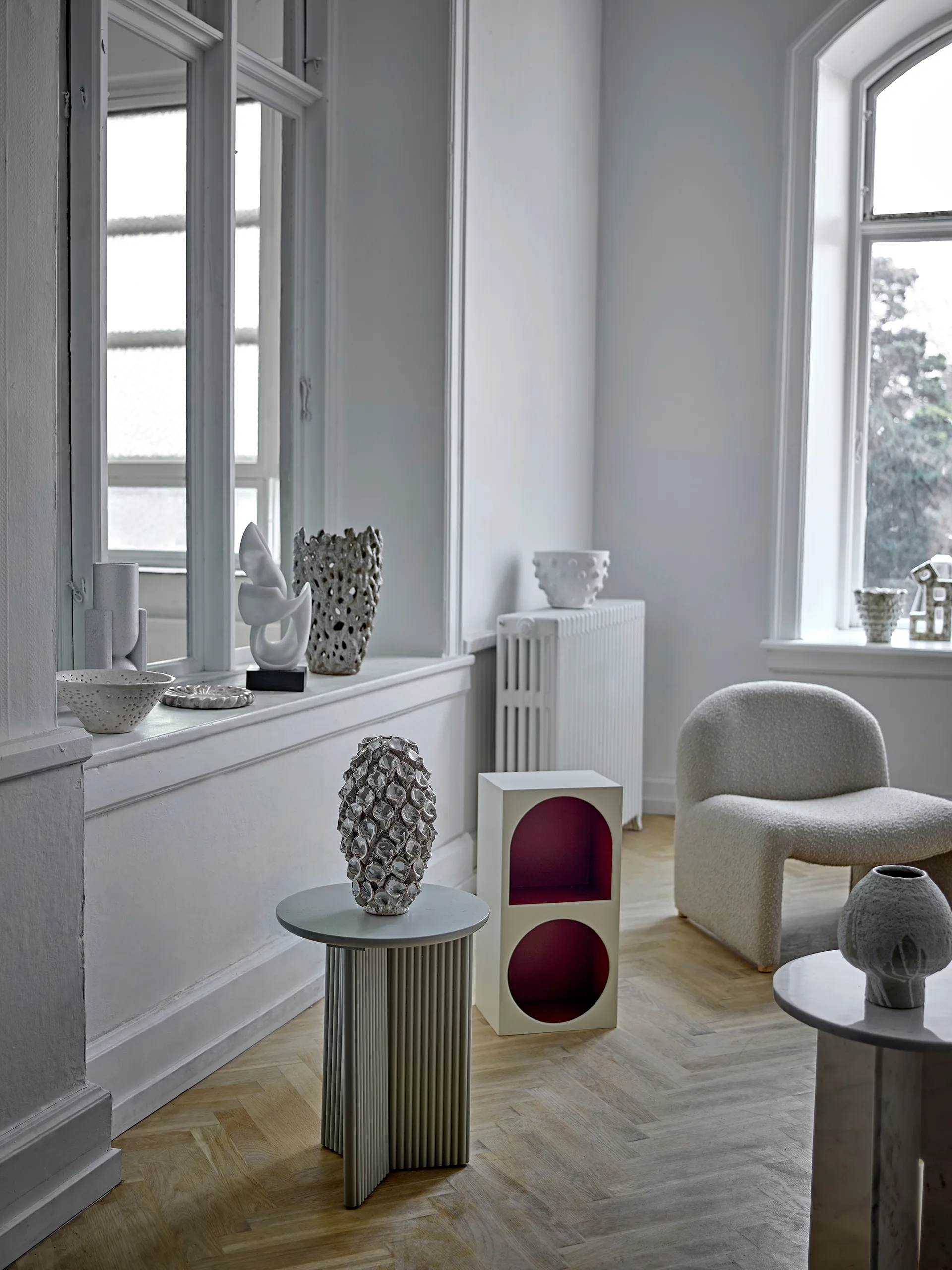 Edith sidebord Ø40 cm, Hvit Bloomingville