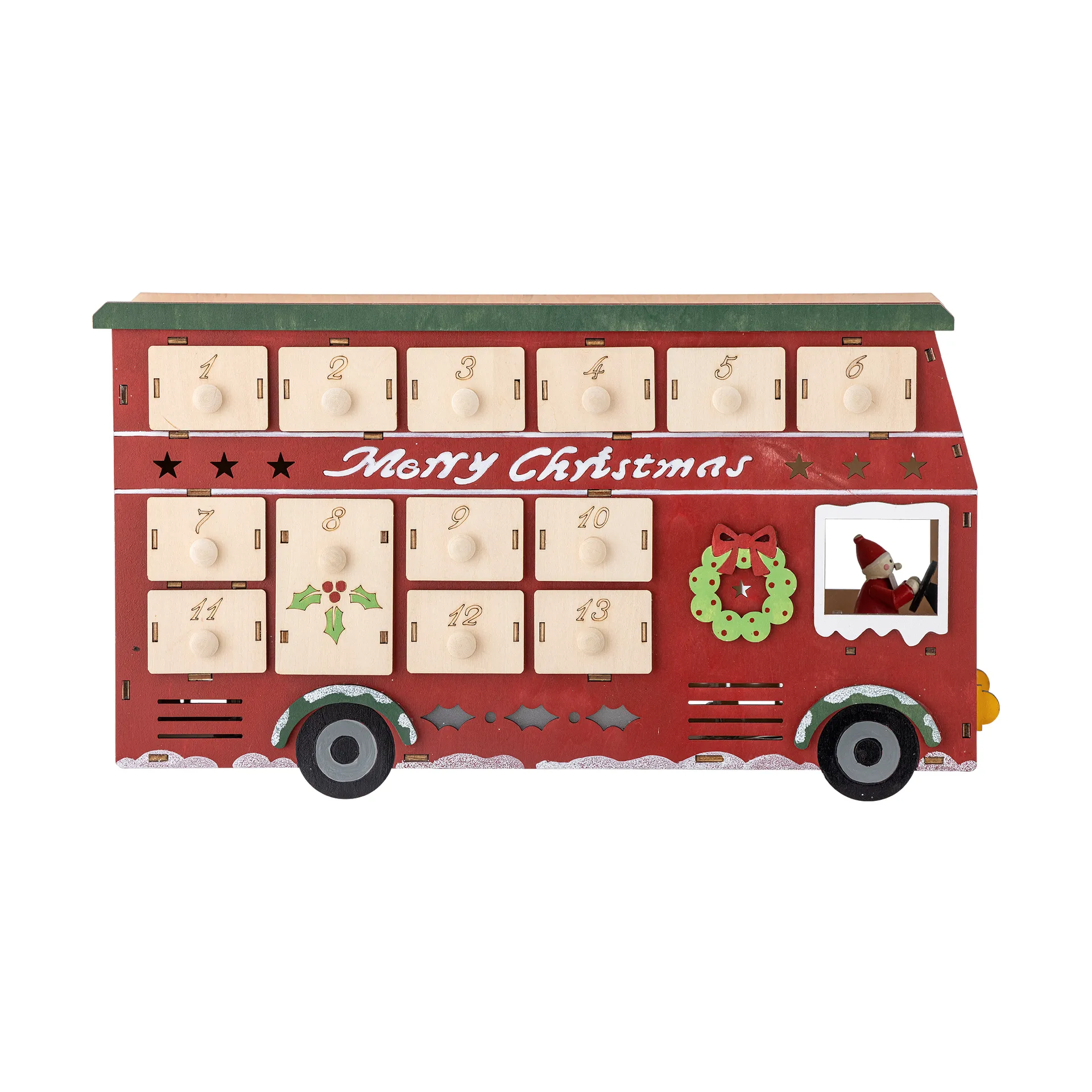 Edward kalender med belysning buss, Rød Bloomingville