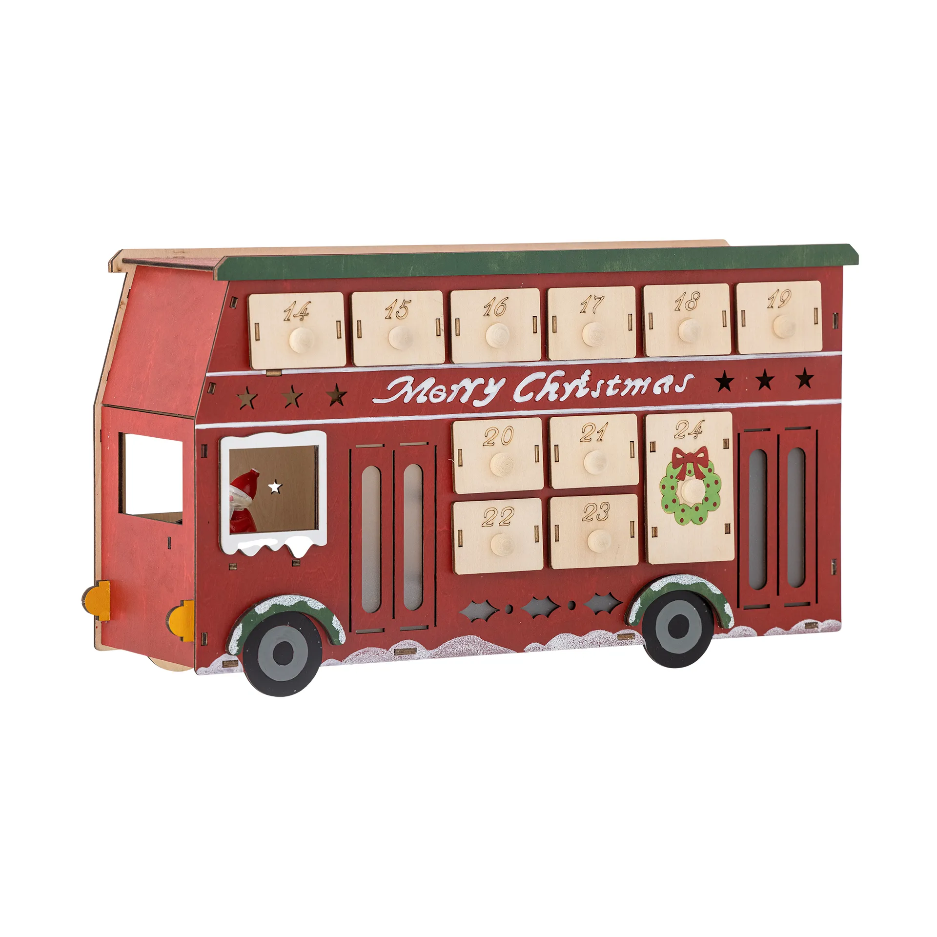 Edward kalender med belysning buss, Rød Bloomingville