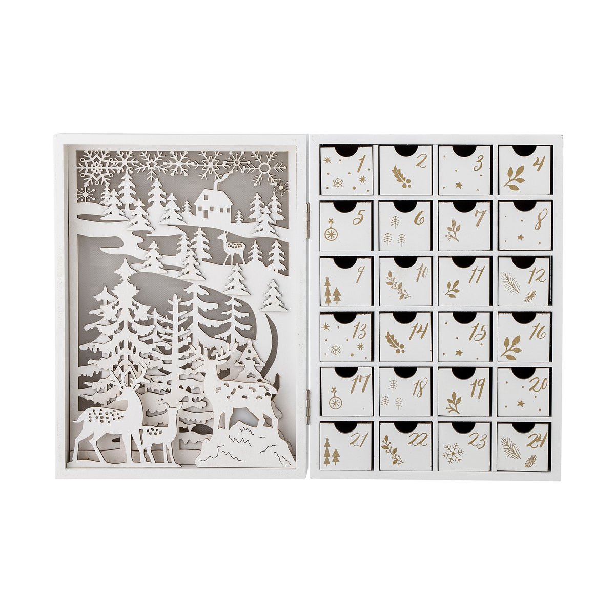 Bloomingville Elimar kalender med belysning Hvit