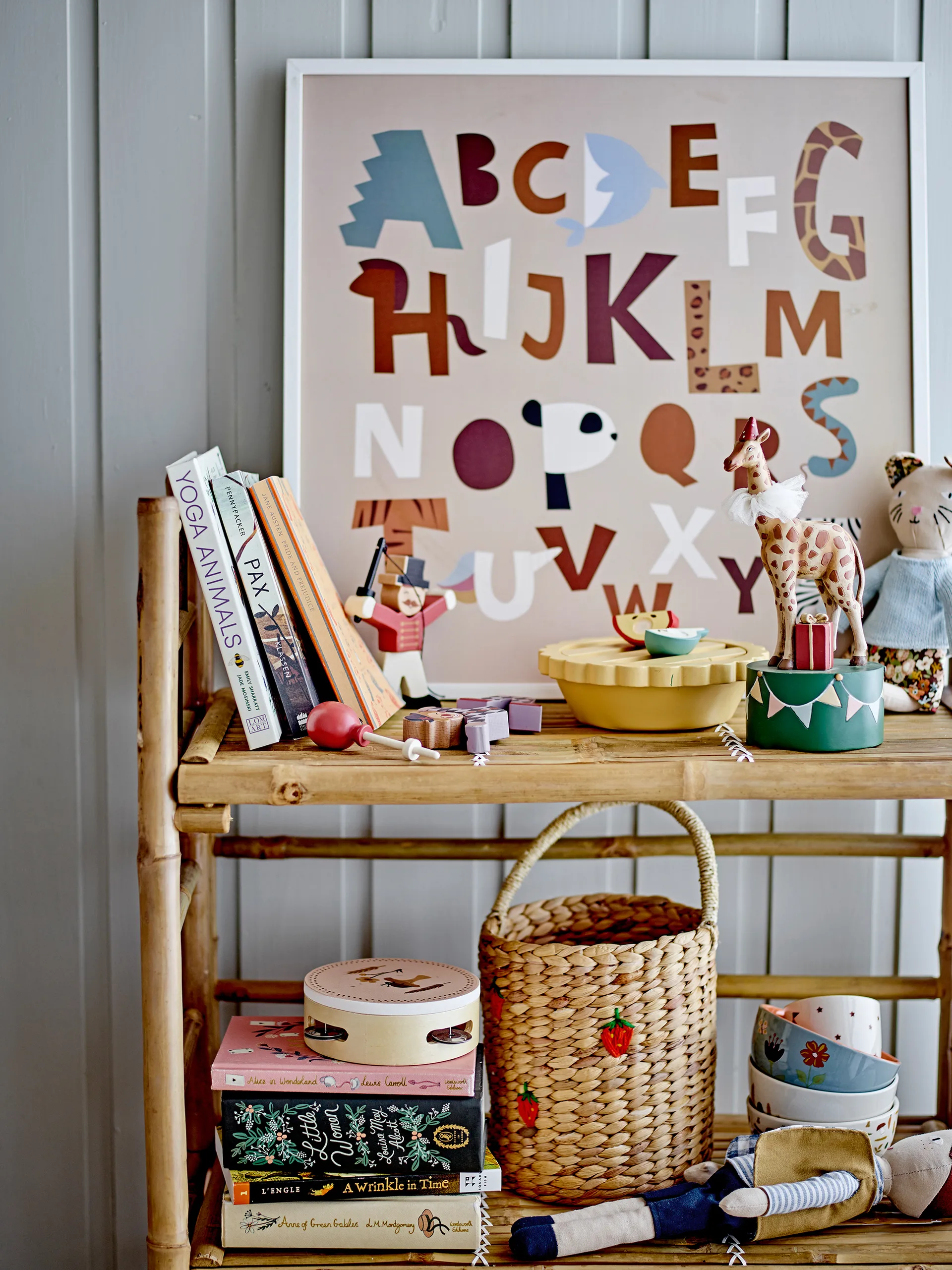 Emilla oppbevaringskurv 2 deler, Jordbær-sopp Bloomingville