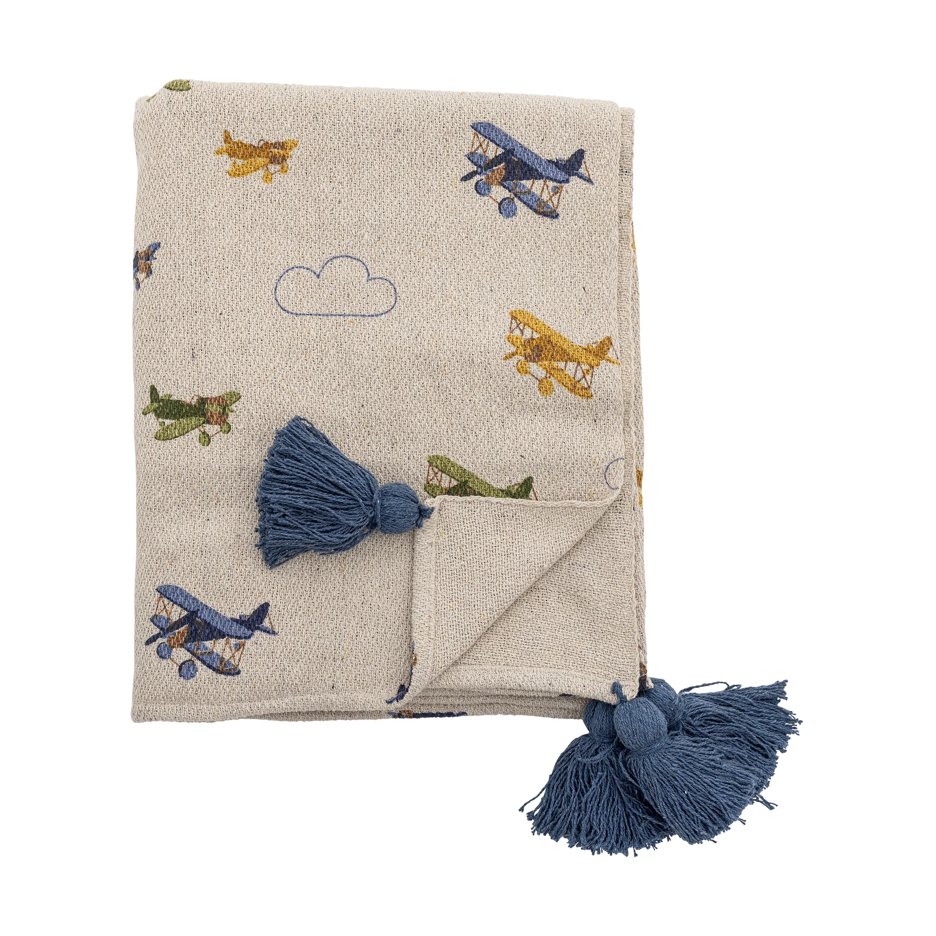 Ensfarget pledd 130x160 cm, Nature Bloomingville