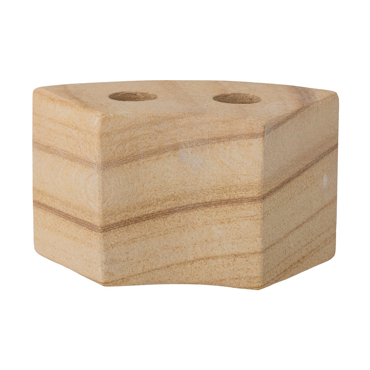 Bloomingville Florida lysestake 14,5x8x7,5 cm Natural sandstone