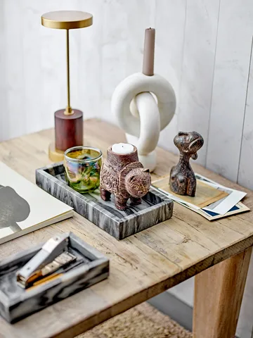 Goa lysestake 20 cm - White marble - Bloomingville